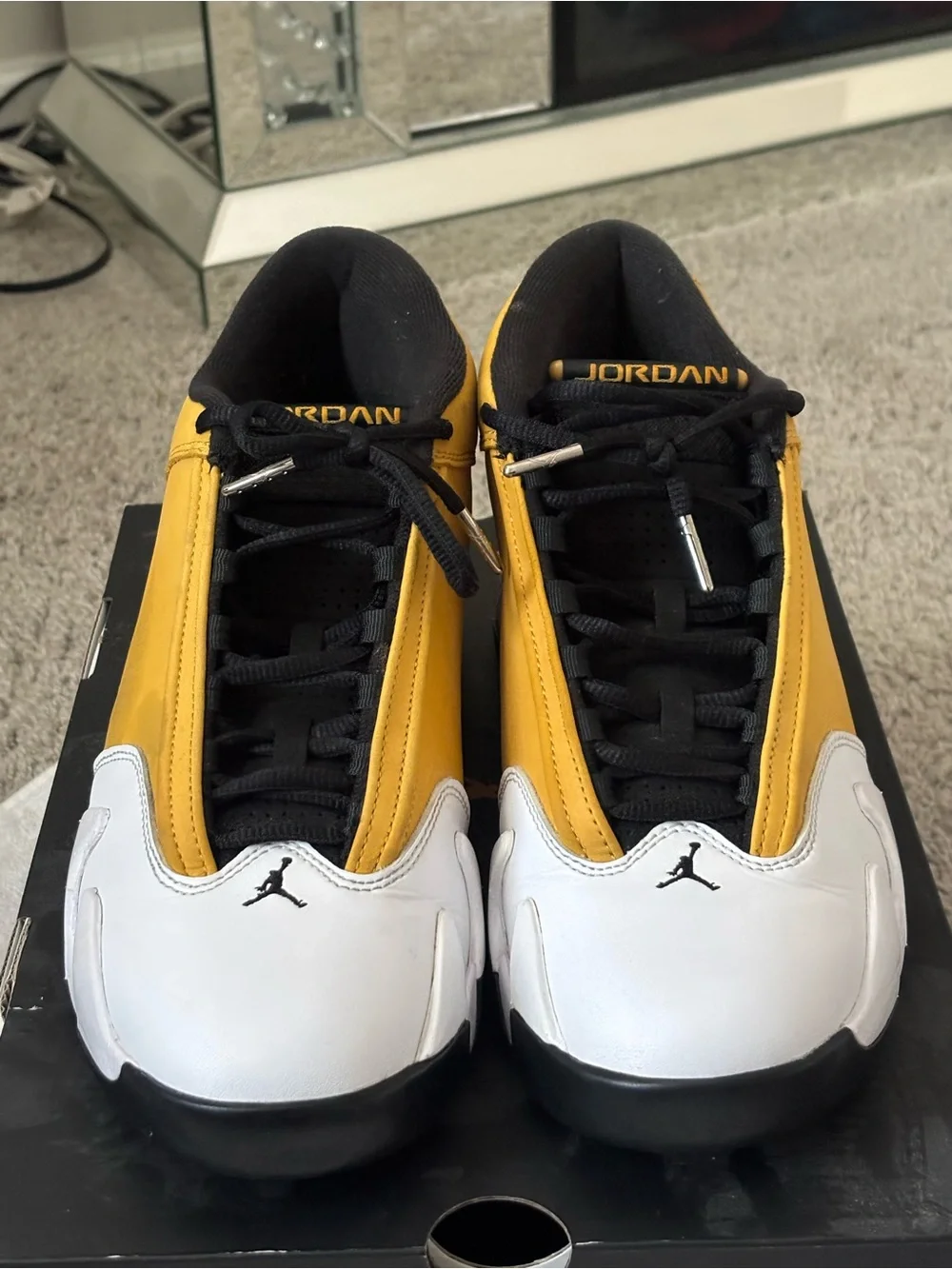 Jordan Men’s Low-Top Athletic Shoes — Yellow/White/Black